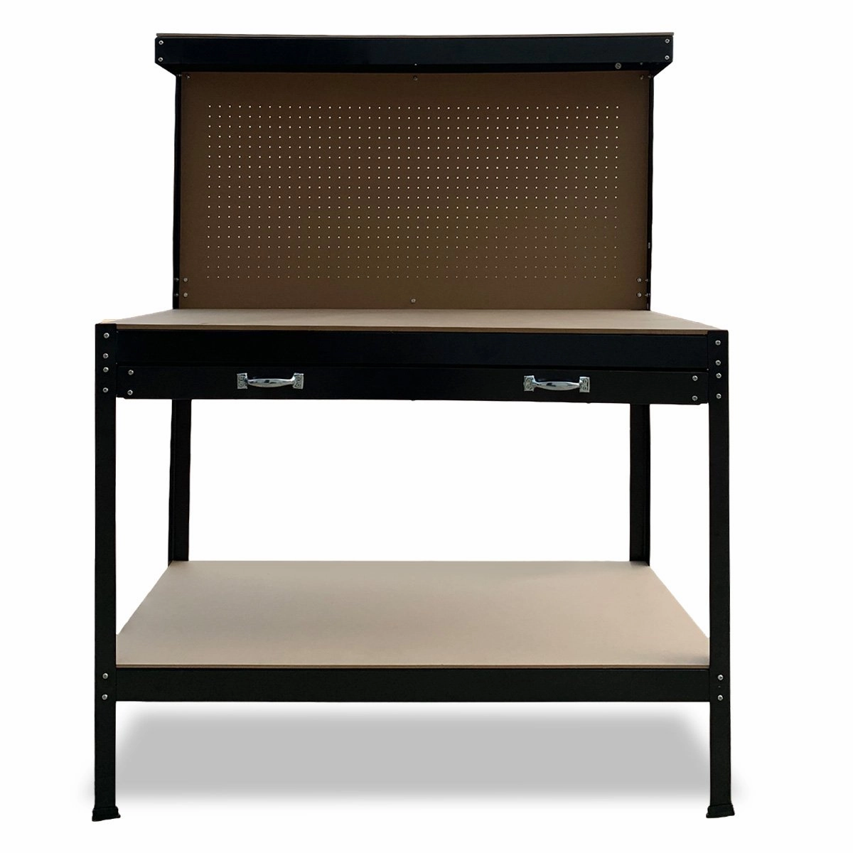 Kartrite Heavy-Duty Workbench with Pegboard Drawer and Shelf Storage