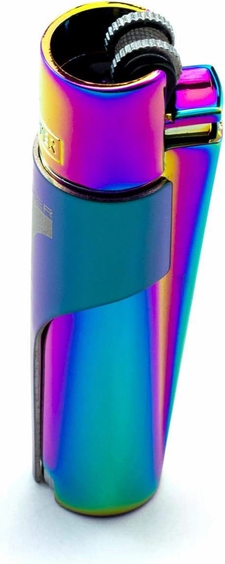 Kasher's Metallic Lighter with Multipurpose Tool - Refillable Metal Lighter & Case (ICY, Green)