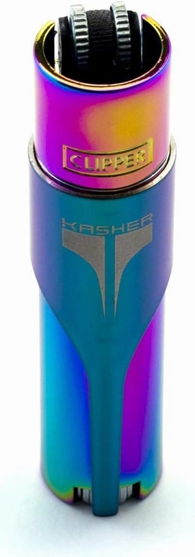 Kasher's Metallic Lighter with Multipurpose Tool - Refillable Metal Lighter & Case (ICY, Green)