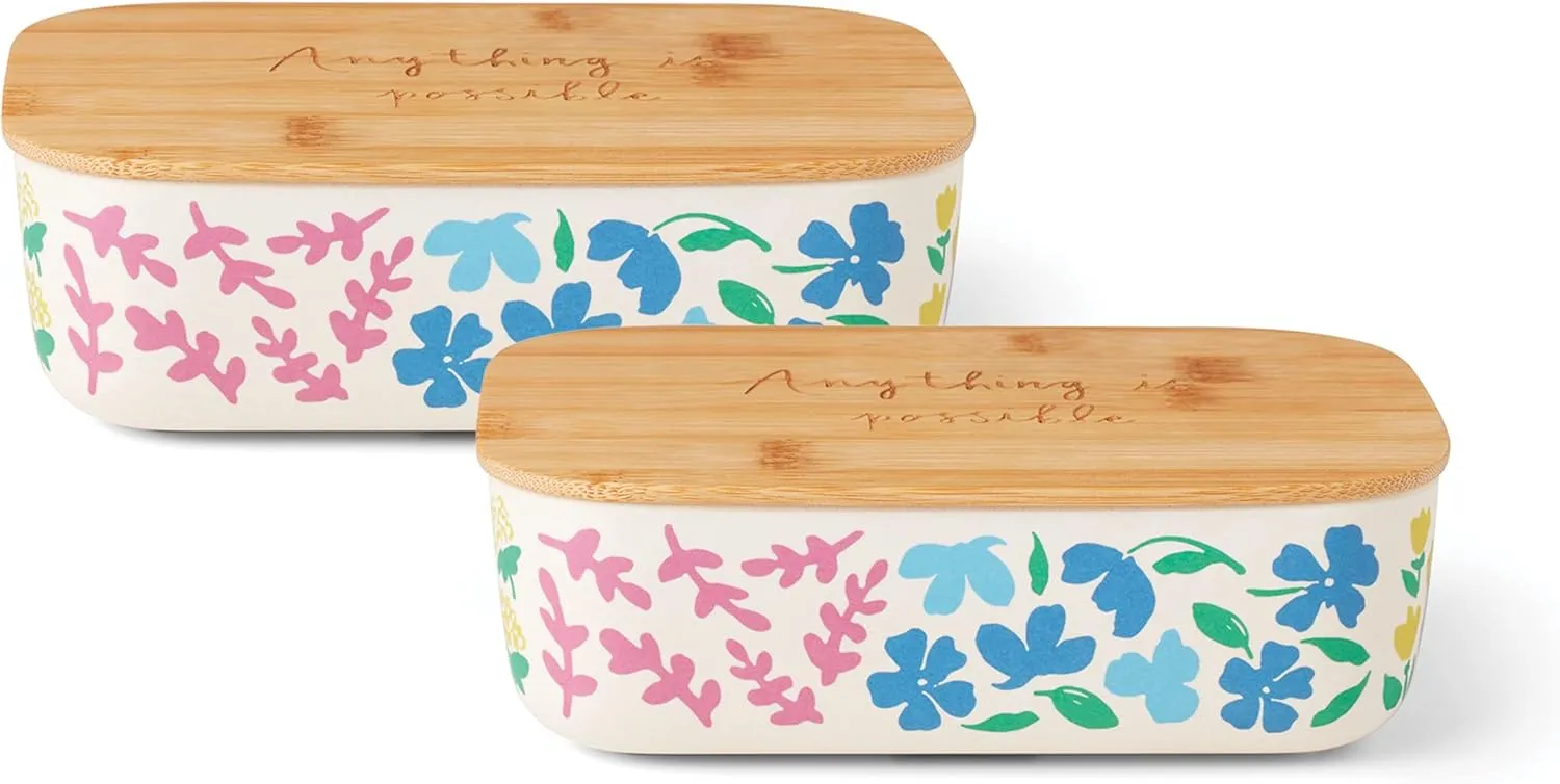 kate spade new york Floral Fields Container With Lid, Set of 2
