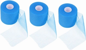 KESYOO 3 Rolls Sports Shock Absorbing Belt Hand Wrist Badminton Straps Wrap Grip Band Racket Training Tape Tennis Gym Sponge Blue