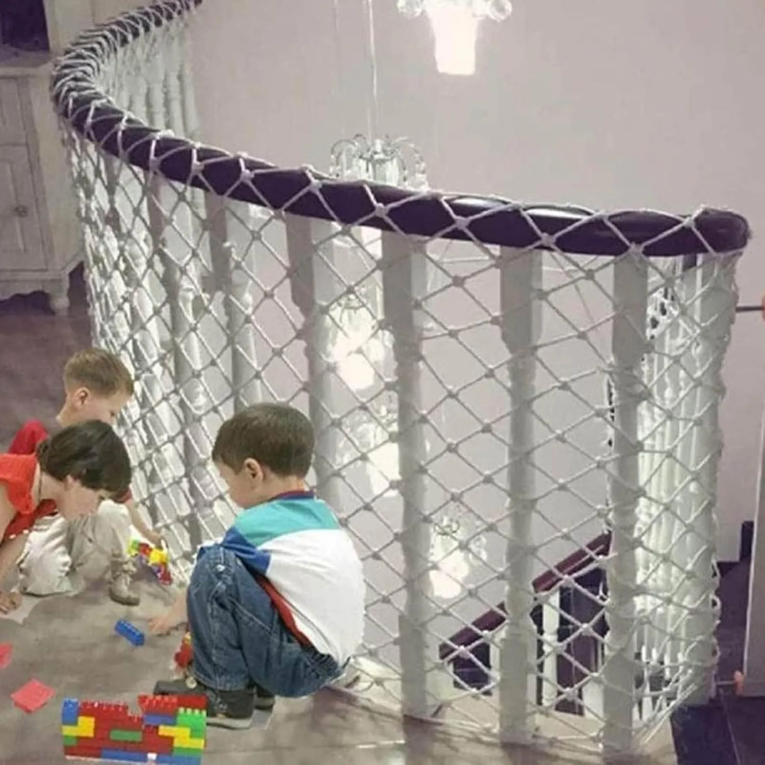 Kid Safety Net Anti Falling Pet Balcony Stair Protection Net White Weaving Net Rope Fence Net Truck Cargo Trailer Netting(1x5m/3x16ft)