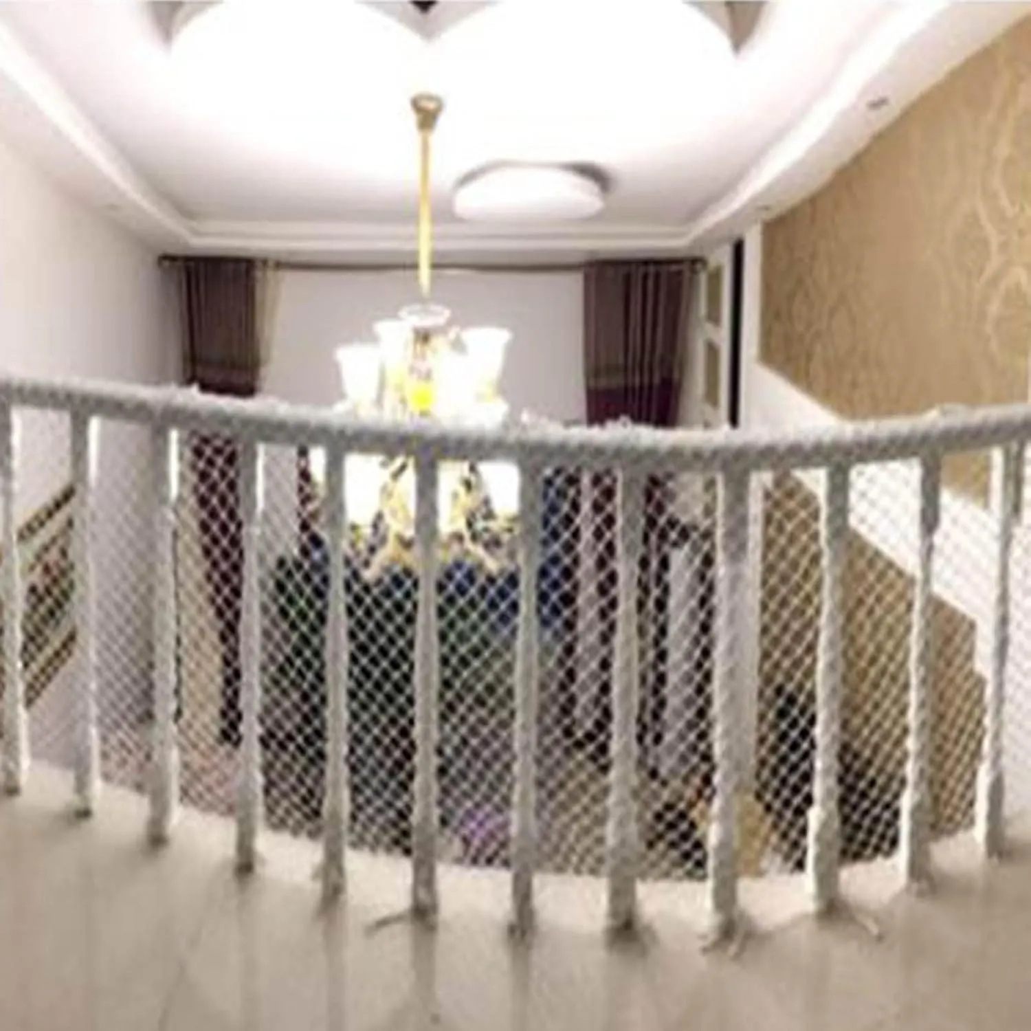 Kid Safety Net Anti Falling Pet Balcony Stair Protection Net White Weaving Net Rope Fence Net Truck Cargo Trailer Netting(1x5m/3x16ft)