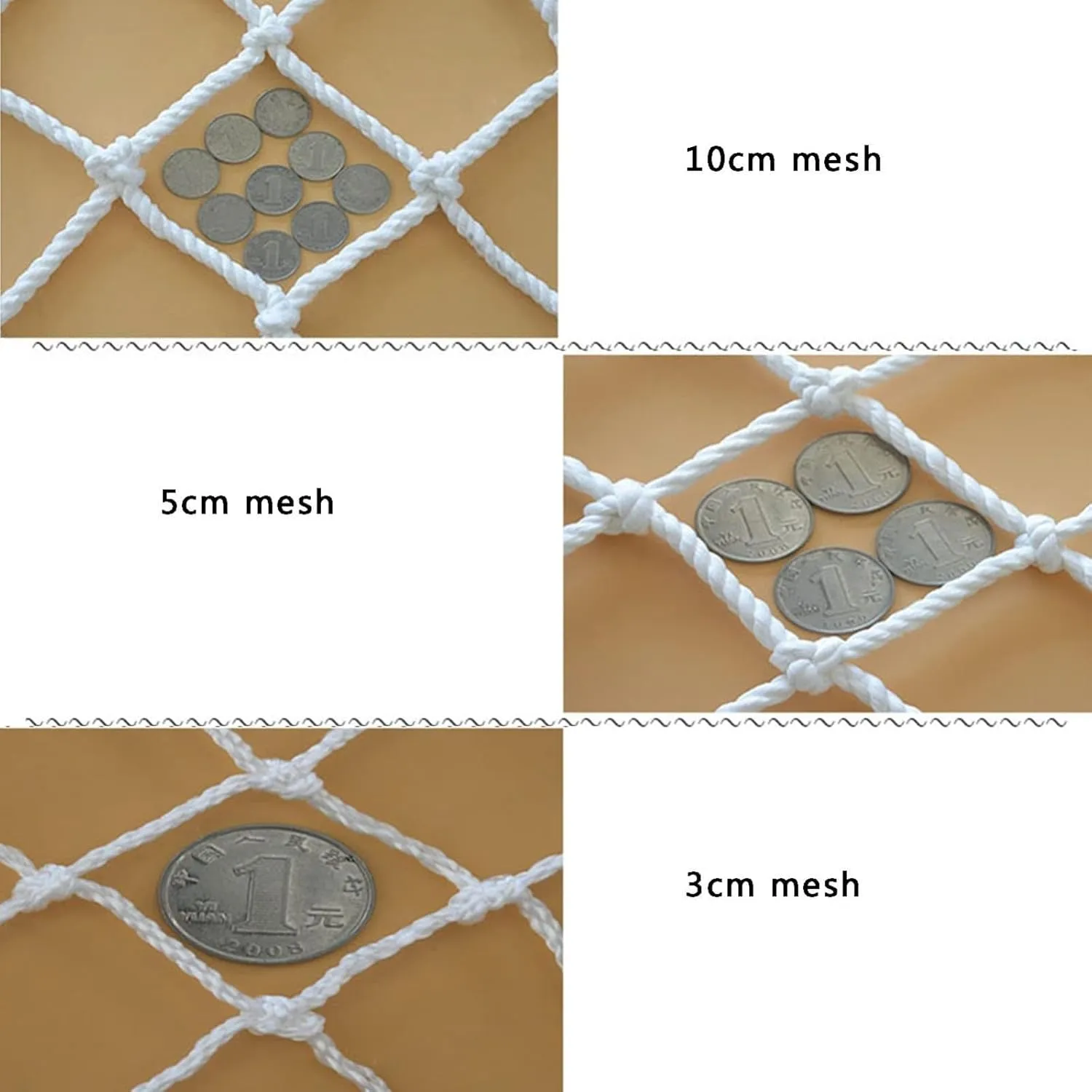 Kid Safety Net Anti Falling Pet Balcony Stair Protection Net White Weaving Net Rope Fence Net Truck Cargo Trailer Netting(1x5m/3x16ft)