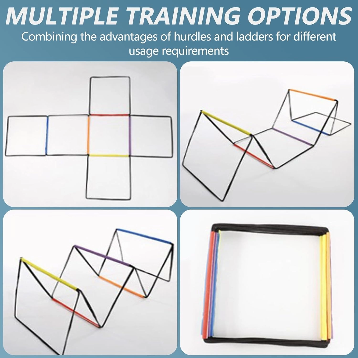 Kids Agility Training Equipment, Footwork Ladder, All Purpose Practice Equipment, Foldable Instant Set-up, for Soccer Football Tennis Basketball(8 Grids)