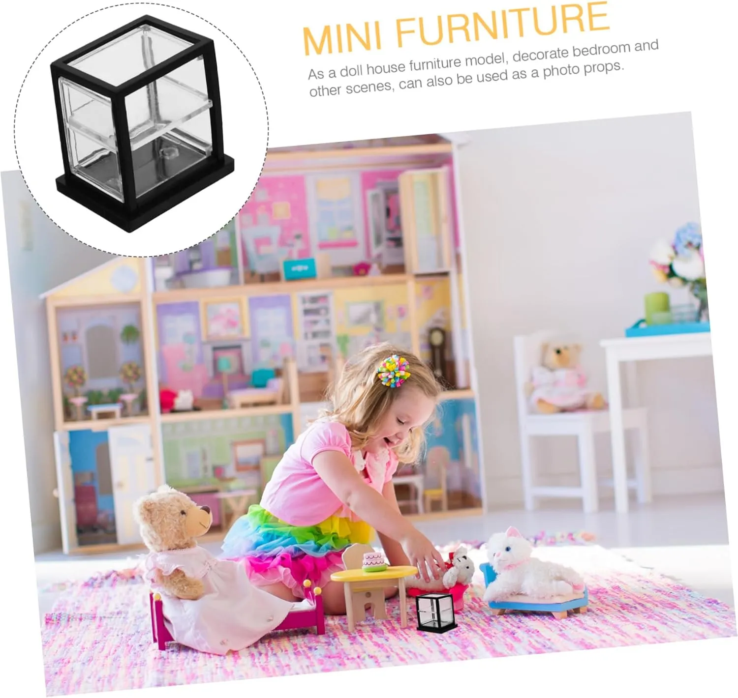 Kisangel 12pcs Miniature Bakery Case Transparent Display Cabinet for Dollhouse Decoration Compact Lightweight for Desserts Scene Settings