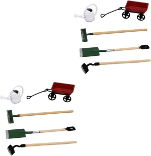 Kisangel 5 Sets Miniature Gardening Tool Dollhouse Accessories for Micro Garden Scene Decor Enhance Imagination Creativity for Fairy Garden Projects