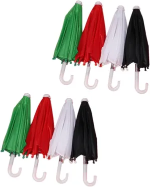 Kisangel 8Pcs Doll Umbrellas Decorative Accessories for Playhouses and Dollhouses Lightweight and Cloth Design for DIY Miniature Decor