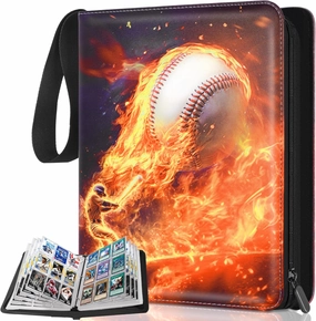 Kitoyz Trading Card Binder,900 Pockets Baseball Card Binder Holder for Cards Storage,Double Sided Pocket PU Card Collection Binder for MTC, TCG, Game Cards, Sports Cards