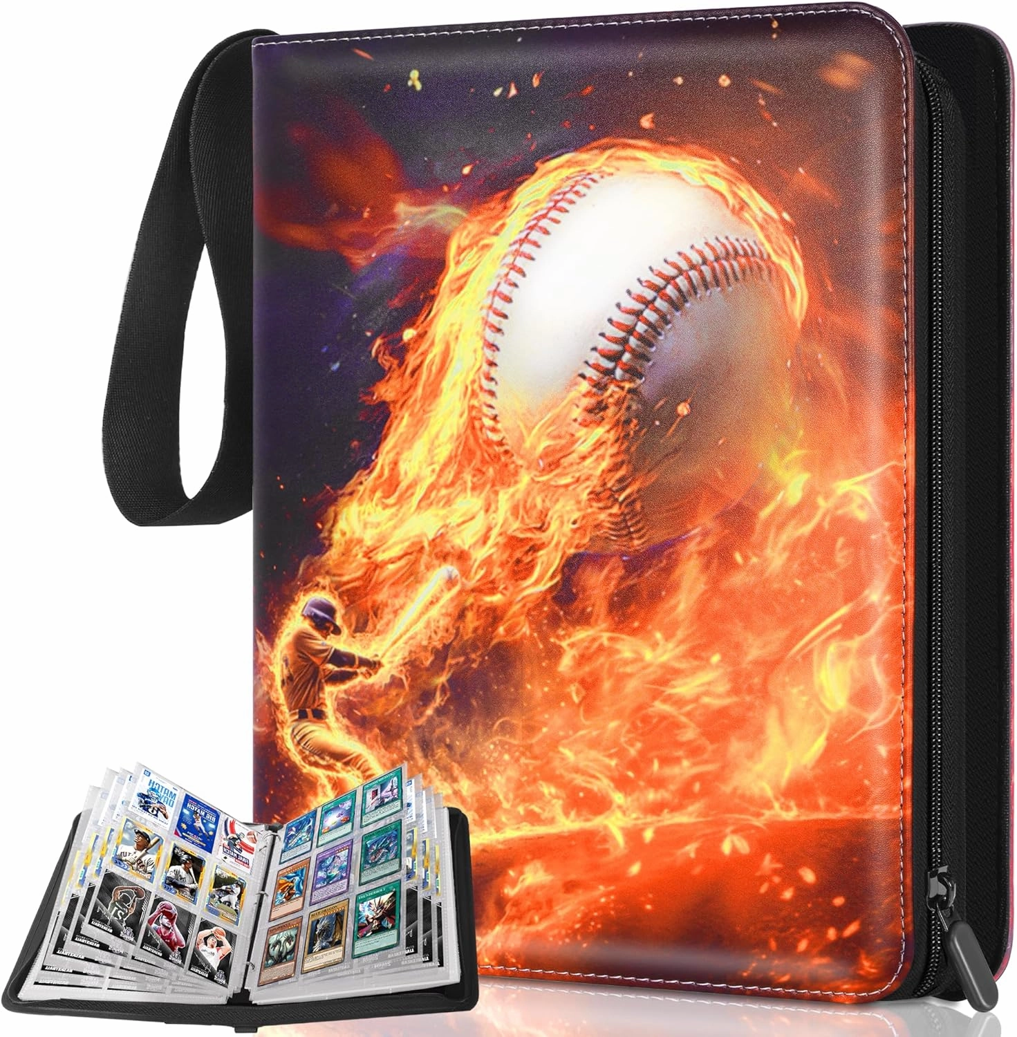 Kitoyz Trading Card Binder,900 Pockets Baseball Card Binder Holder for Cards Storage,Double Sided Pocket PU Card Collection Binder for MTC, TCG, Game Cards, Sports Cards