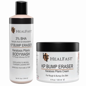 KP Bump Eraser Cream (4 Oz) and Bodywash (8 Oz) Set – Soften, Exfoliate, Nourish Rough and Bumpy Skin – Keratosis Pilaris - For All Types