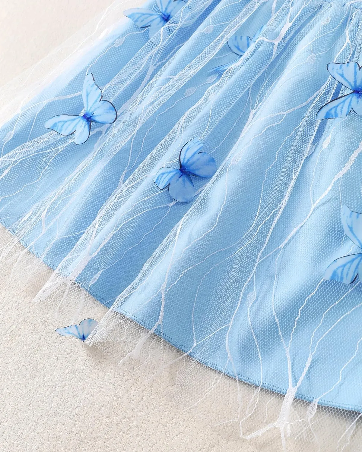 Kucnuzki Baby Girl Clothes Toddler Girls Summer Fairy Tulle Dress Ruffle Fly Sleeve Casual Sundress Cute Outfit for Kids