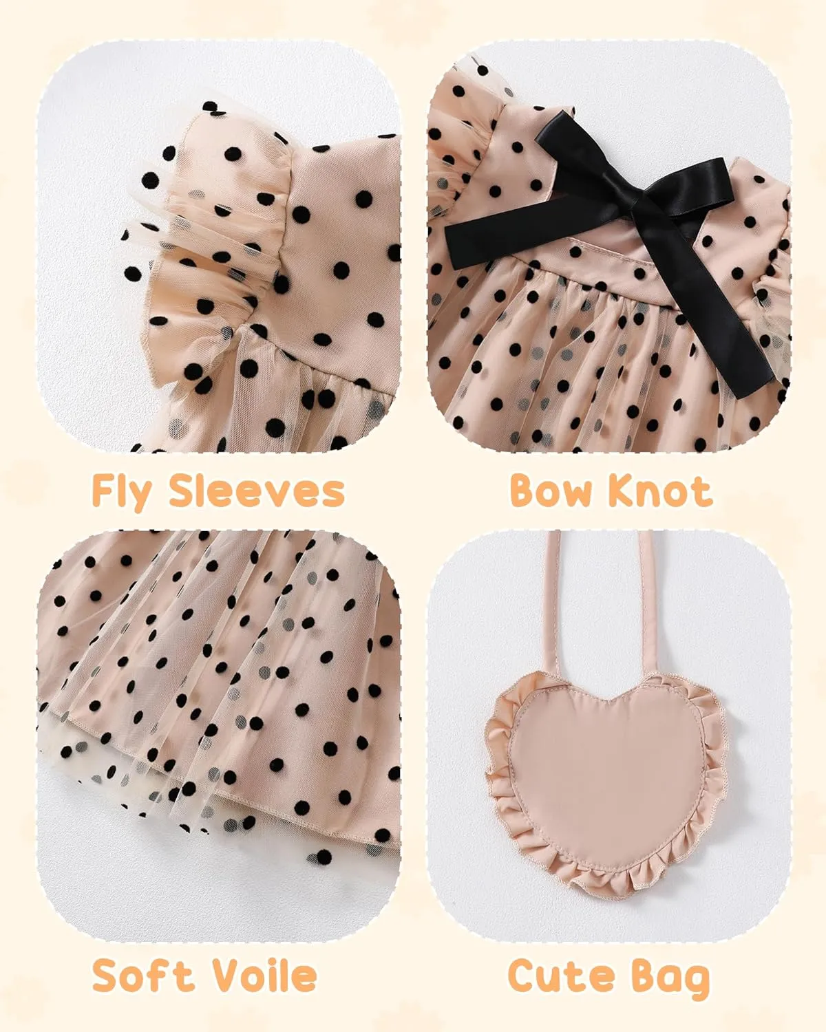 Kucnuzki Baby Girl Clothes Toddler Girls Summer Fairy Tulle Dress Ruffle Fly Sleeve Casual Sundress Cute Outfit for Kids