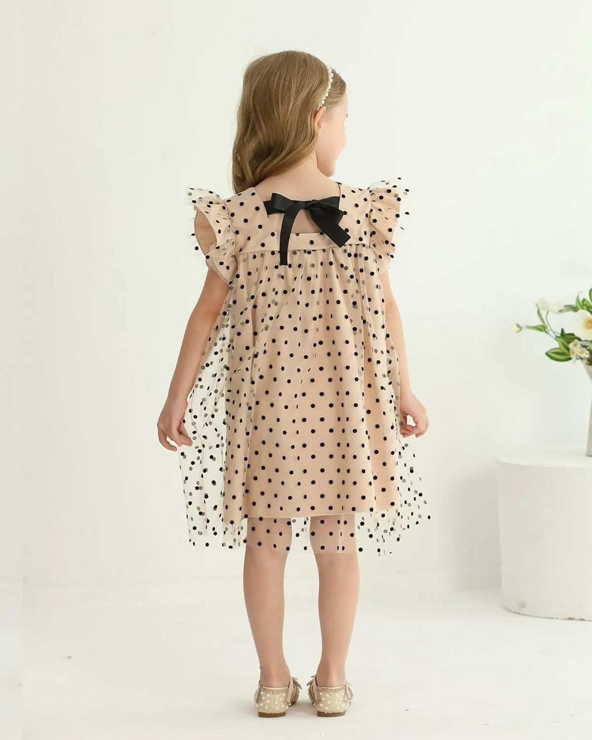 Kucnuzki Baby Girl Clothes Toddler Girls Summer Fairy Tulle Dress Ruffle Fly Sleeve Casual Sundress Cute Outfit for Kids