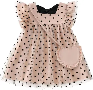 Kucnuzki Baby Girl Clothes Toddler Girls Summer Fairy Tulle Dress Ruffle Fly Sleeve Casual Sundress Cute Outfit for Kids