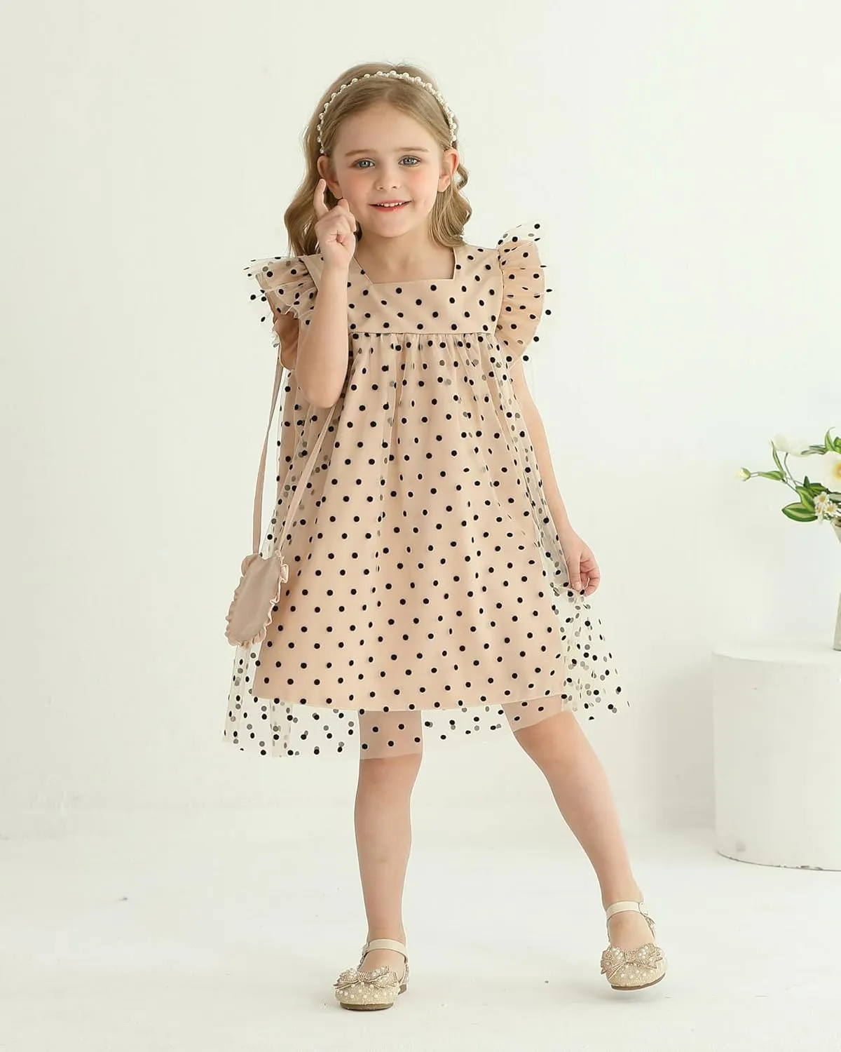 Kucnuzki Baby Girl Clothes Toddler Girls Summer Fairy Tulle Dress Ruffle Fly Sleeve Casual Sundress Cute Outfit for Kids