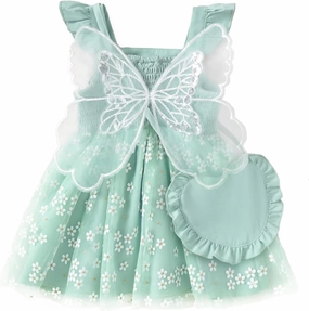 Kucnuzki Baby Girl Clothes Toddler Girls Summer Fairy Tulle Dress Ruffle Fly Sleeve Casual Sundress Cute Outfit for Kids