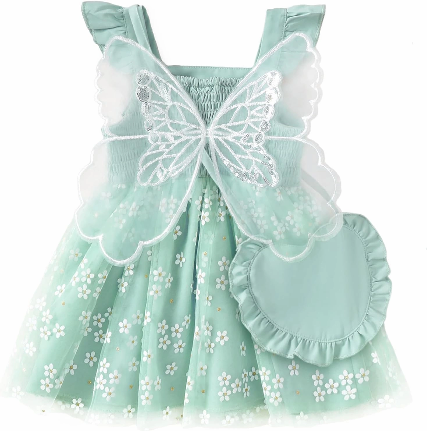 Kucnuzki Baby Girl Clothes Toddler Girls Summer Fairy Tulle Dress Ruffle Fly Sleeve Casual Sundress Cute Outfit for Kids