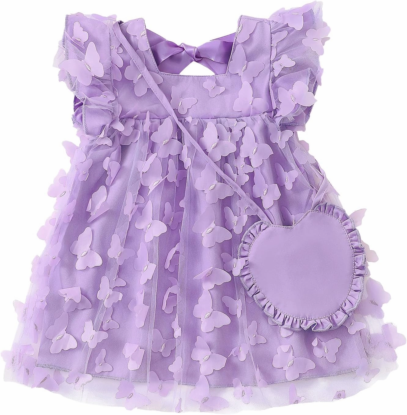 Kucnuzki Baby Girl Clothes Toddler Girls Summer Fairy Tulle Dress Ruffle Fly Sleeve Casual Sundress Cute Outfit for Kids