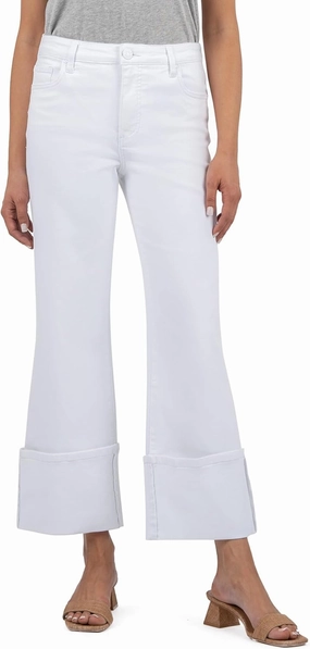 KUT from the Kloth Women's Charlotte High Rise Fab Ab Wide Leg-roll Up