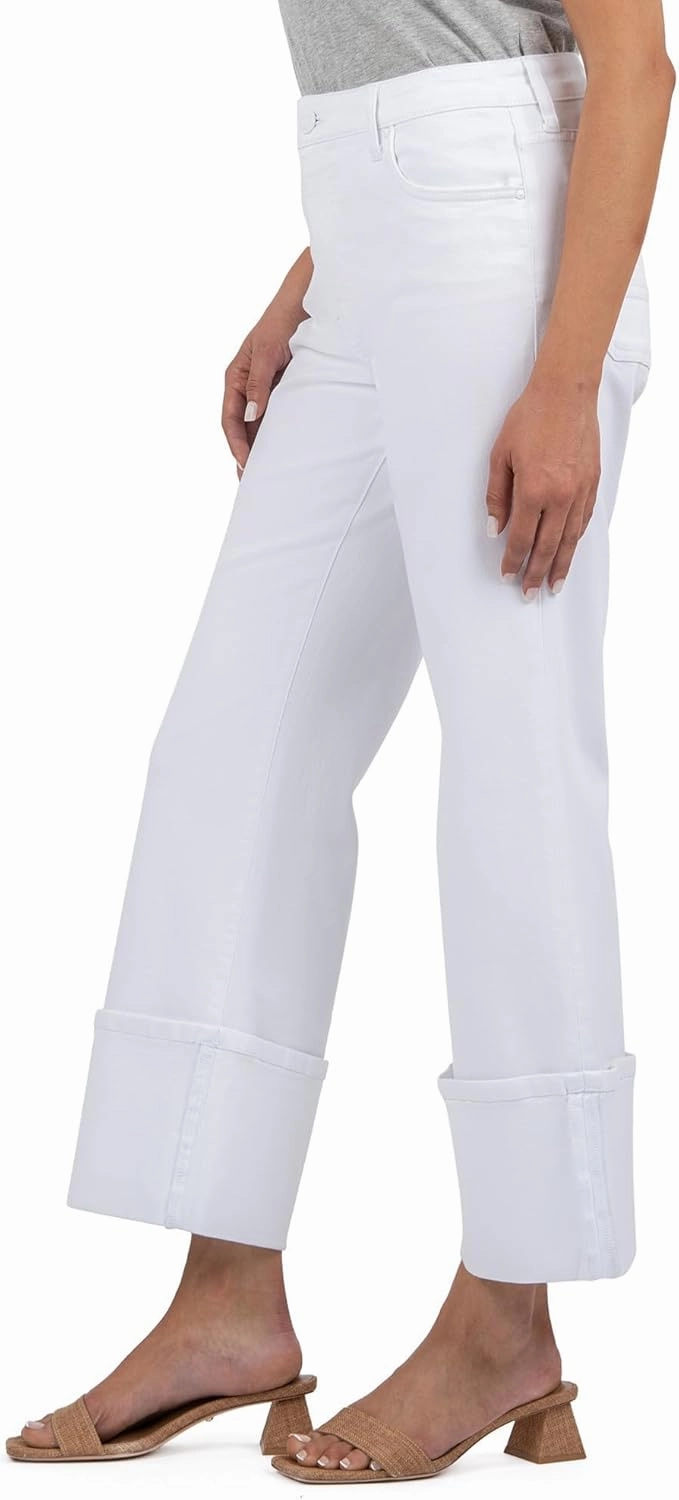 KUT from the Kloth Women's Charlotte High Rise Fab Ab Wide Leg-roll Up