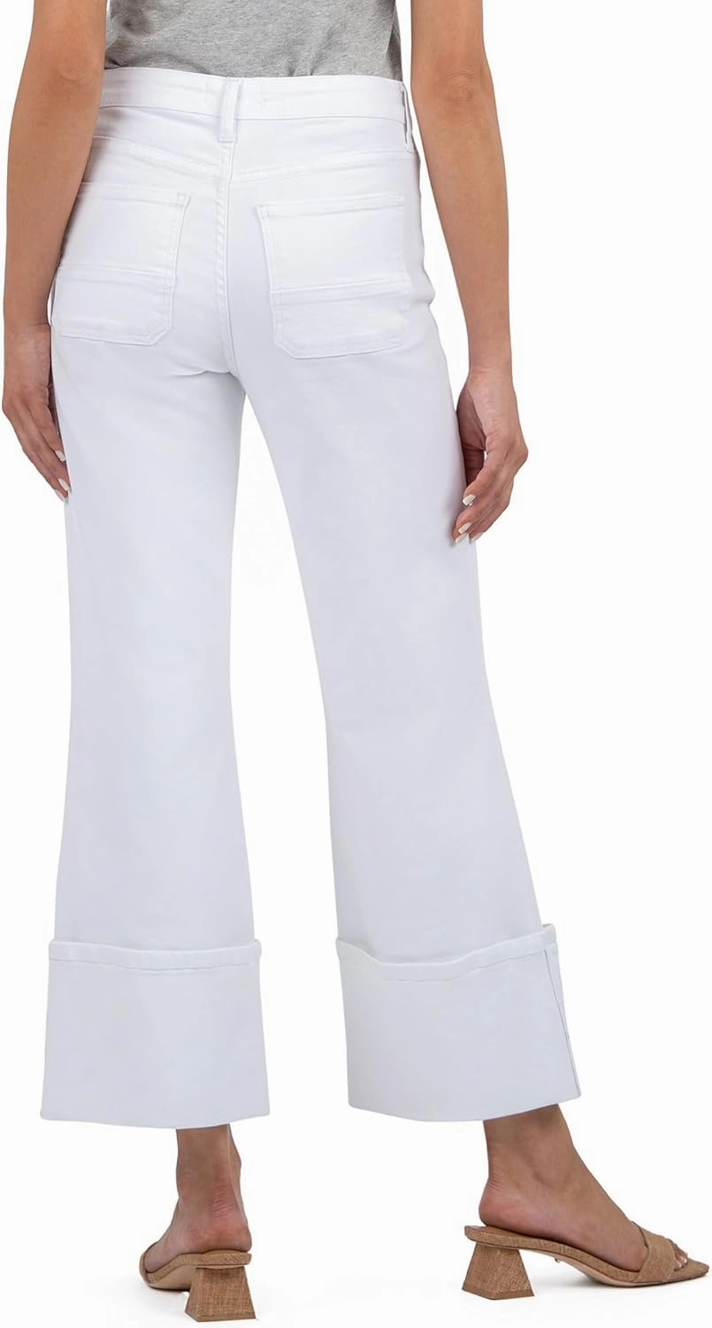 KUT from the Kloth Women's Charlotte High Rise Fab Ab Wide Leg-roll Up