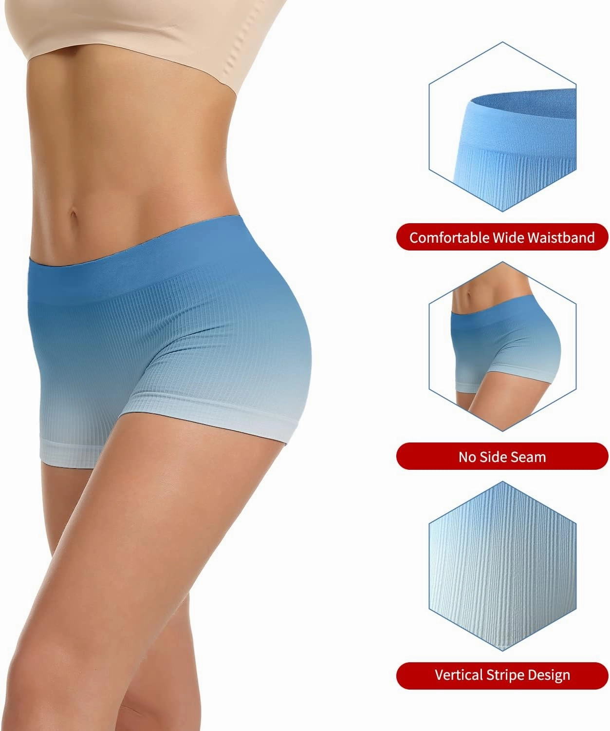 LALESTE Women's Boyshort Underwear Full Coverage Seamless Panties Soft Stretch Boxer Briefs 5 Packs