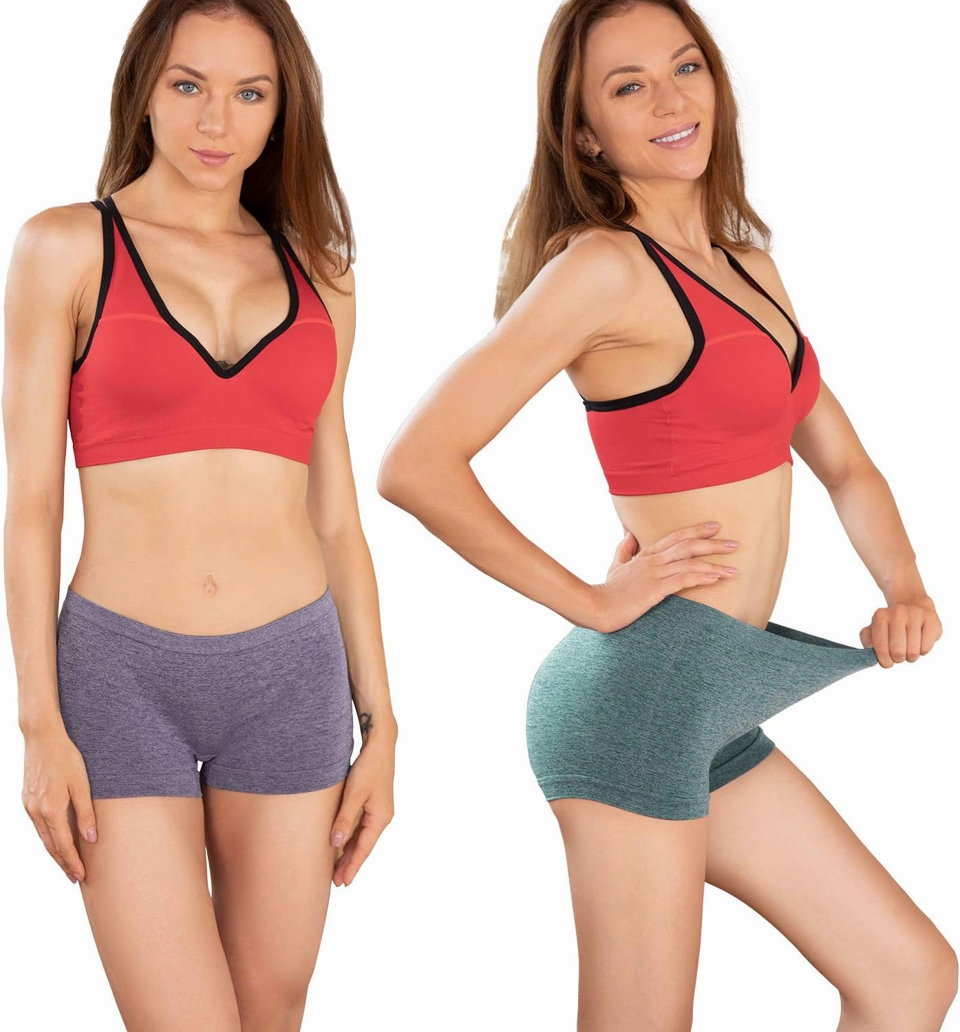 LALESTE Women's Boyshort Underwear Full Coverage Seamless Panties Soft Stretch Boxer Briefs 5 Packs