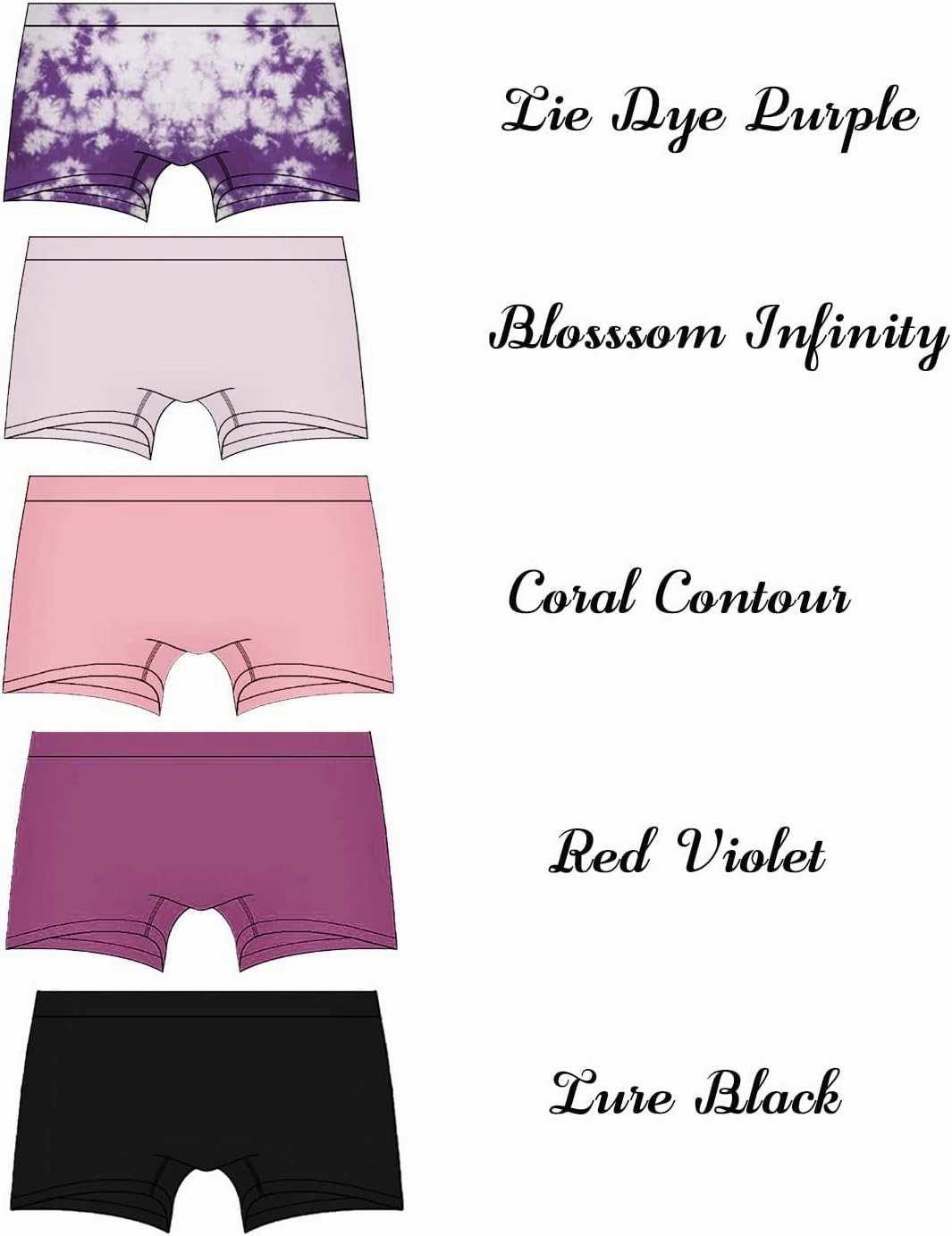 LALESTE Women's Boyshort Underwear Full Coverage Seamless Panties Soft Stretch Boxer Briefs 5 Packs