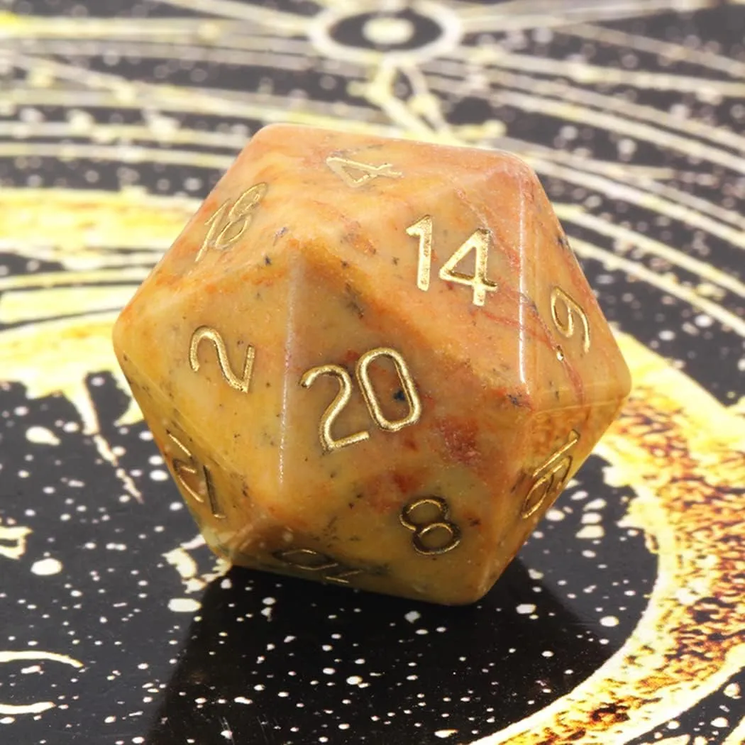 LANGWEI DND Dice Set Pretty Natural Colored Jade D&D Polyhedral Dice, Role Playing Dice for TRPG Table Games Dungeons and Dragons, Creative Gifts