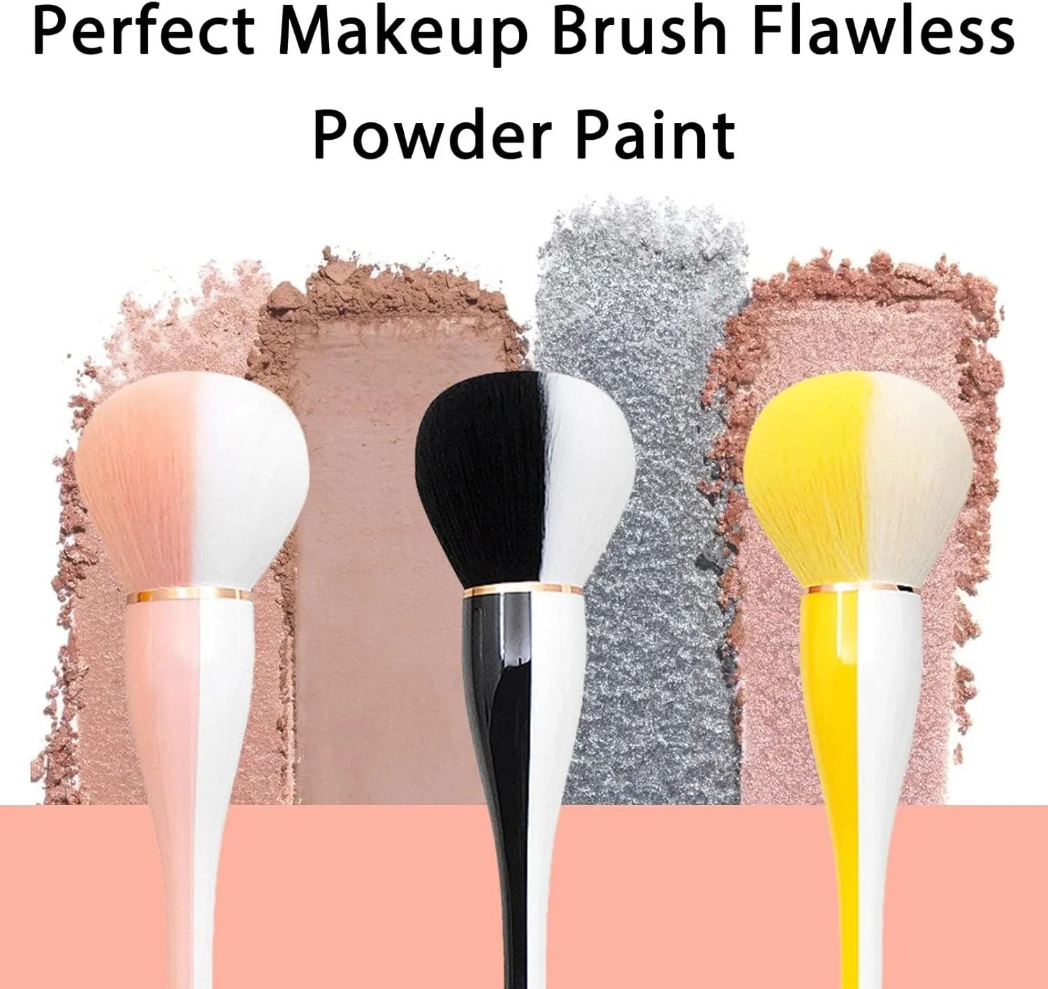 Large Powder Brushs Brush Foundation Makeup Brush Powder Brushs and Brushs for Daily Makeup How to Put Makeup on(Yellow)
