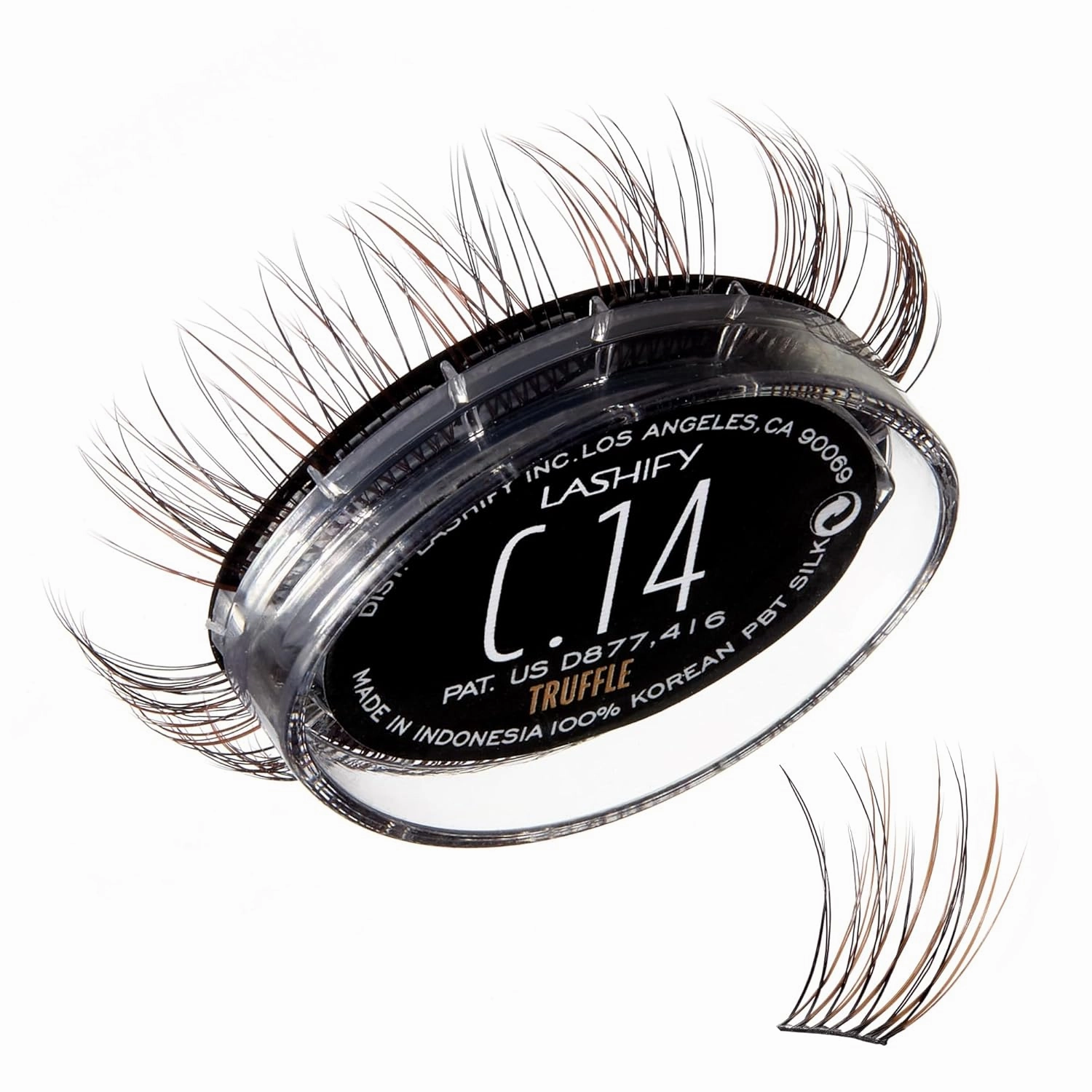 Lashify Curl 14mm Gossamer Eyelash Extensions Refill, Truffle Color, DIY False Lashes for a Natural Look