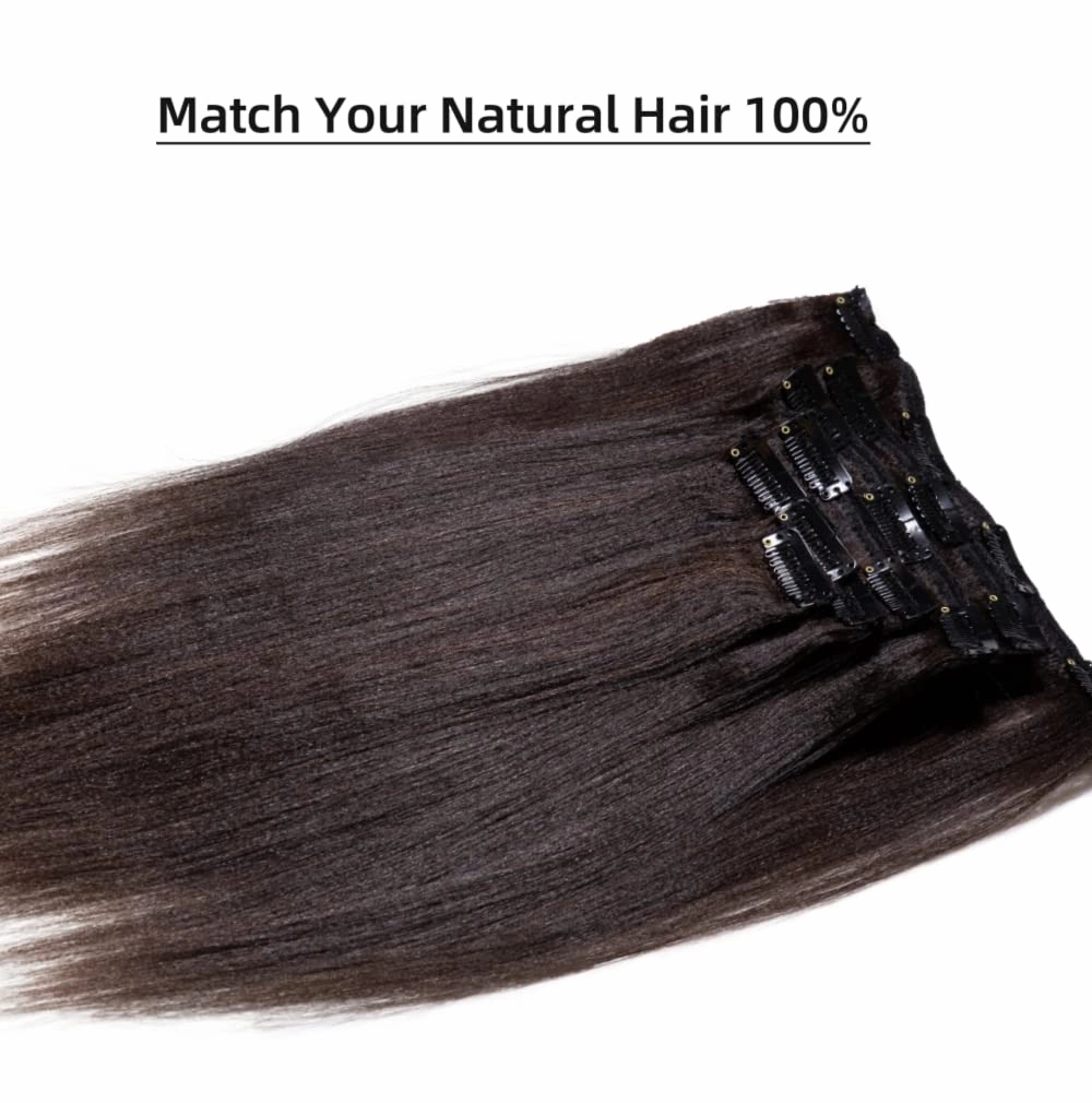Last 5 Years Raw Natural Light Yaki Relaxed Straight Clip In Lift 613 Real One Donor Straight Virgin Human Hair Extensions Clip Ins Weft Extension For Black Women (yaki 20in, Natural Brown)