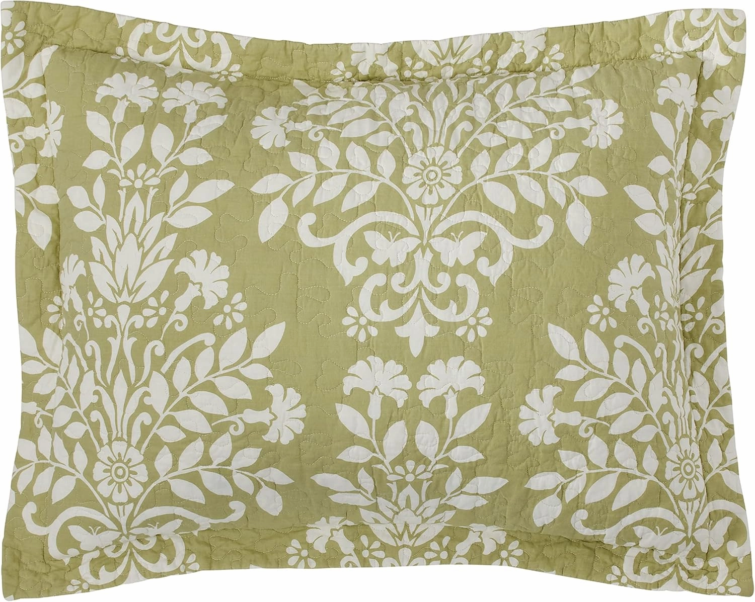 Laura Ashley - Queen Quilt Set, Reversible Cotton Bedding with Matching Shams, Home Decor for All Seasons (Rowland Sage, Queen)