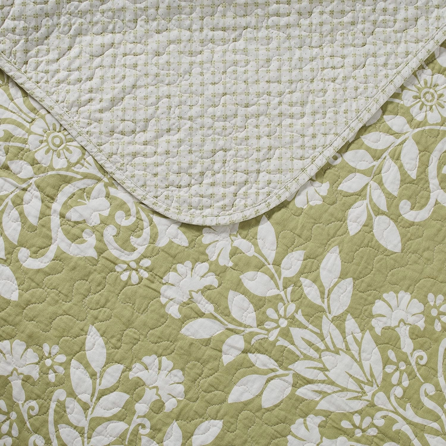 Laura Ashley - Queen Quilt Set, Reversible Cotton Bedding with Matching Shams, Home Decor for All Seasons (Rowland Sage, Queen)