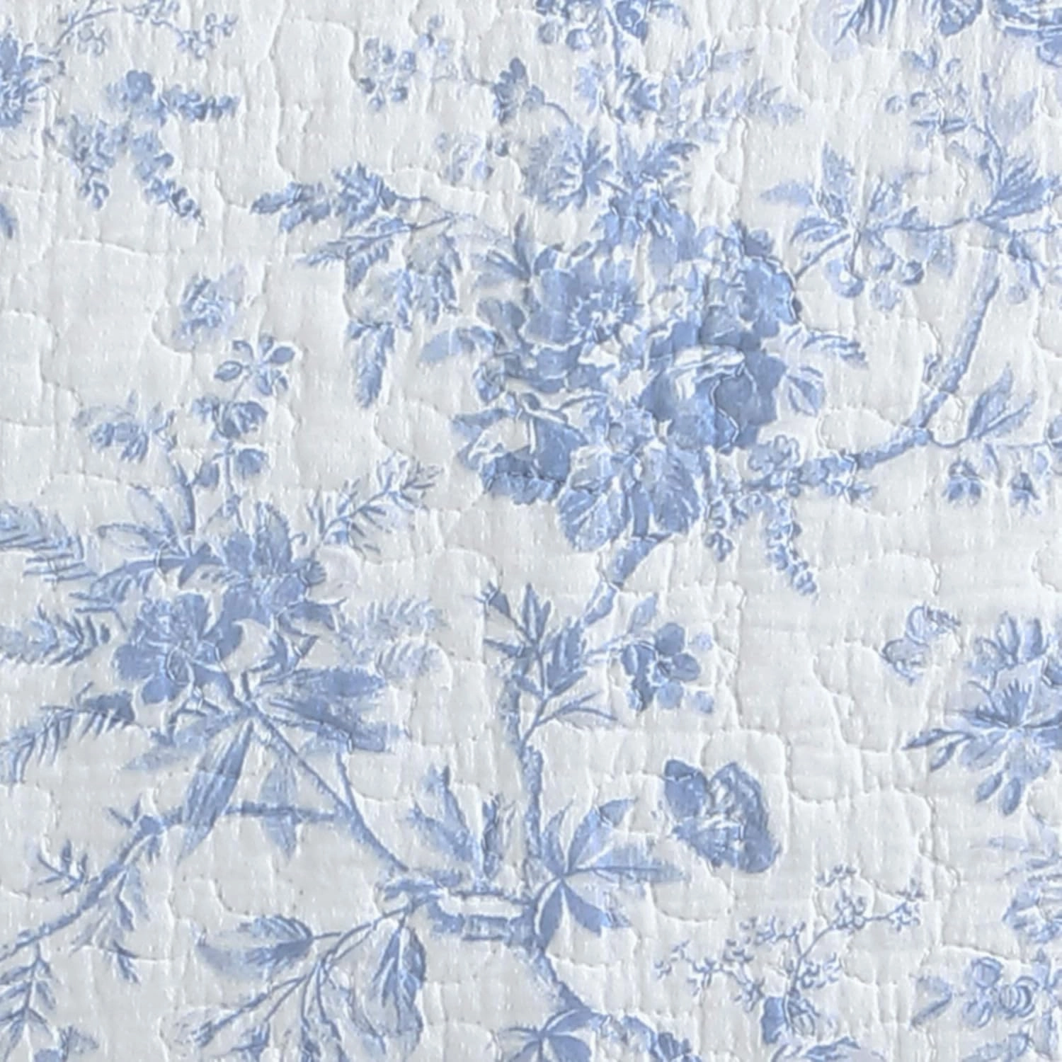 Laura Ashley Home - Full/Queen Quilt Set, Reversible Floral Cotton Bedding with Matching Shams, Home Decor for All Seasons (Walled Garden Blue, Full/Queen)