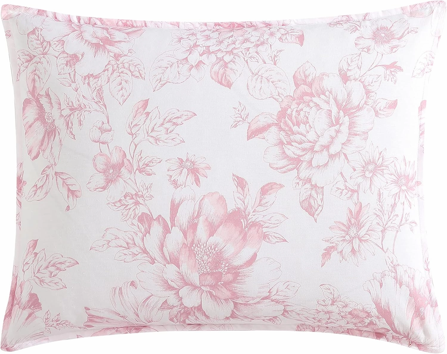 Laura Ashley- King Comforter Set, Reversible Cotton Bedding with Matching Sham(s), Dorm Essentials (Delphine Mauve Pink, King)