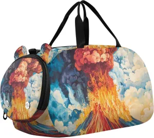 Lava Tornado Duffle Bag for Toddler Boys Girls, Gym Sports Bag with Shoe Compartments, Kids Travel Overnight Weekender Shoulder Bag