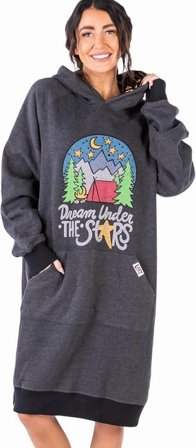 Lazy One Oversized Hoodie Sweatshirt, Comfortable Sleepwear, Sweater Dress for Women