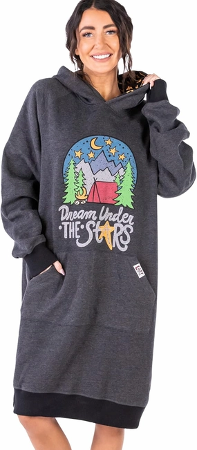 Lazy One Oversized Hoodie Sweatshirt, Comfortable Sleepwear, Sweater Dress for Women
