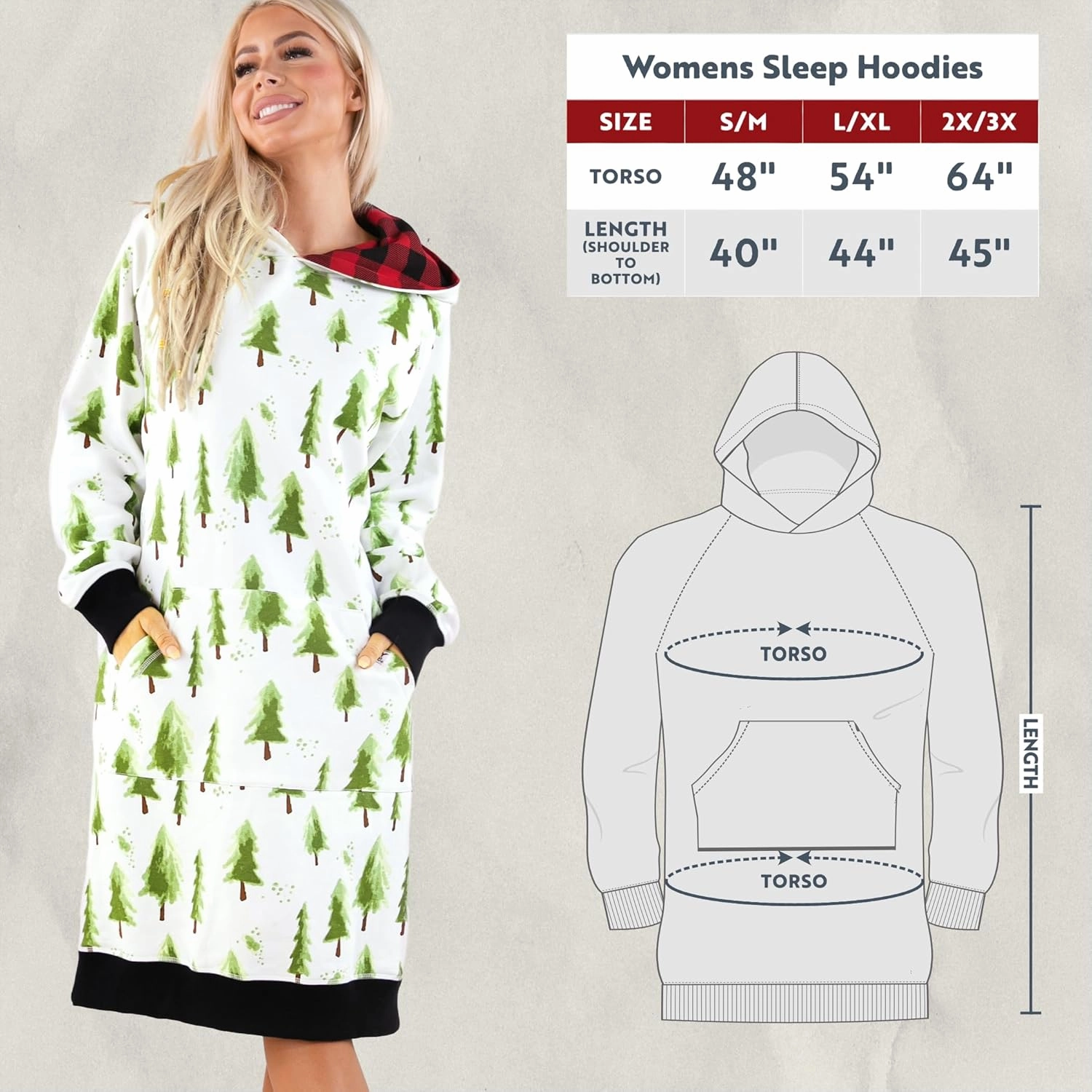Lazy One Oversized Hoodie Sweatshirt, Comfortable Sleepwear, Sweater Dress for Women