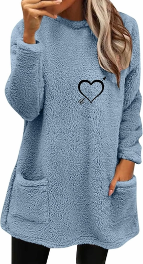 LCMTWX Winter Warm Fleece Pullover Sweatshirt Women Thickening Plus Size Coat Jacket Casual Plus Size Loose Coat Casual