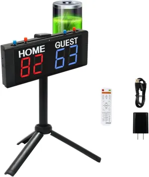 Led Scoreboard Score Keeper Tripod for Basketball Tennis Sports with Remote, Indoor Digitial Score Keeper Button for Games Cornhole Ping Pong Baseball Volleyball Battery Powered