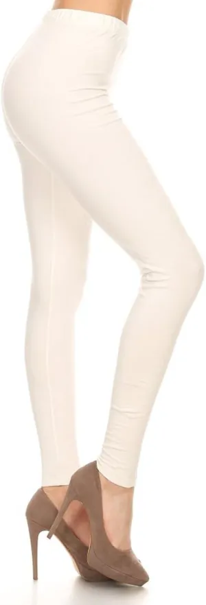Leggings Depot Cotton Women's Premium Quality Ultra Soft Solid Leggings