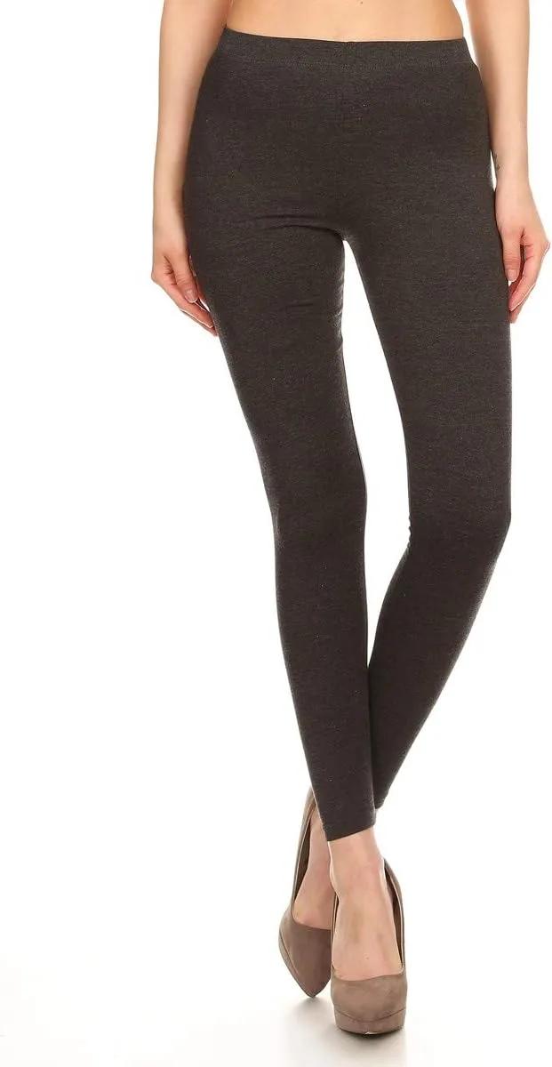 Leggings Depot Cotton Women's Premium Quality Ultra Soft Solid Leggings