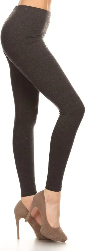 Leggings Depot Cotton Women's Premium Quality Ultra Soft Solid Leggings