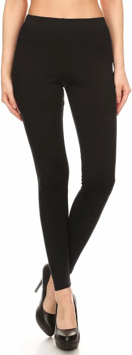 Leggings Depot Cotton Women's Premium Quality Ultra Soft Solid Leggings