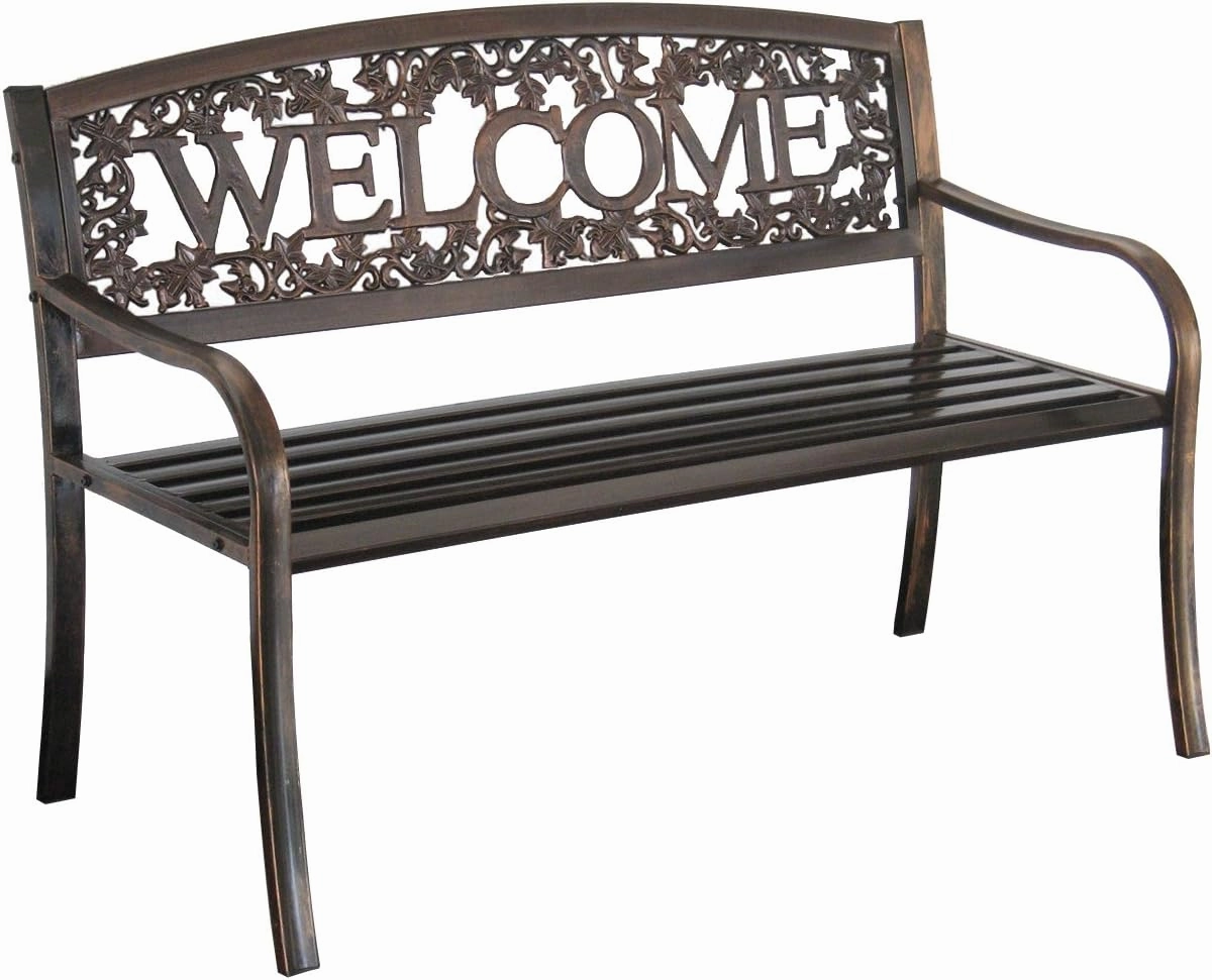 Leigh Country TX94101 Metal Welcome Outdoor Bench