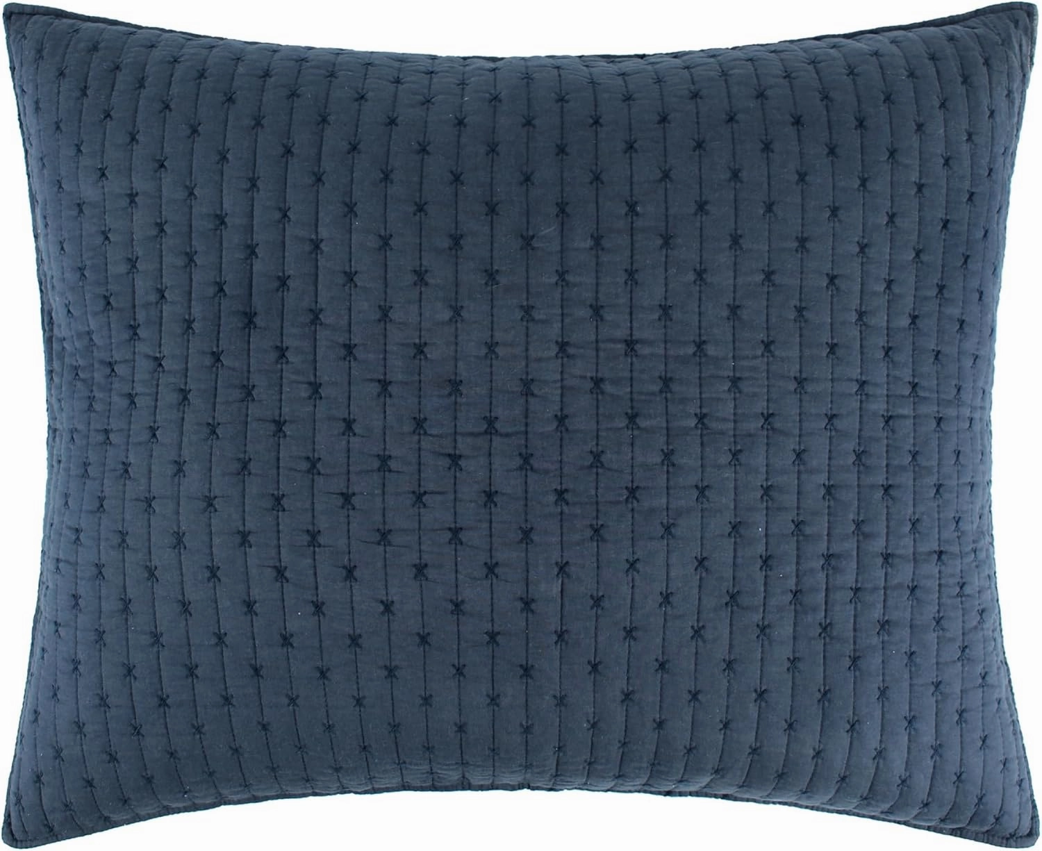 Levtex Home - Cross Stitch Navy Quilt Set - 100% Cotton - Full/Queen Quilt (88x92in.)   2 Standard Shams (26x20in.) - Reversible - Cotton Fabric