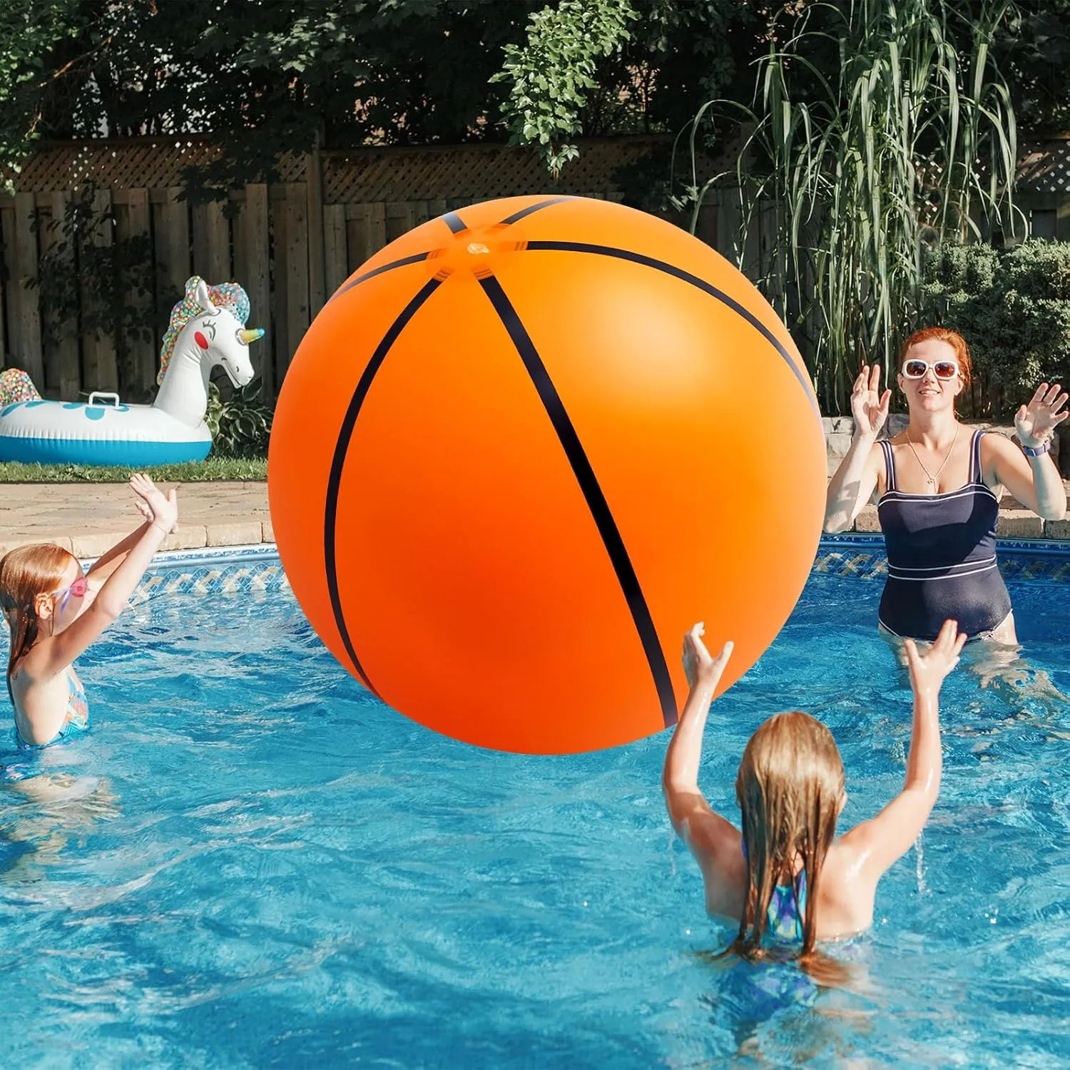 Lewtemi 2 Pcs 27 Inch/ 40 Inch Giant Inflatable Sports Balls Large Inflatable Beach Ball Inflatable Ball for Summer Pool Outdoor Activity Games Toys